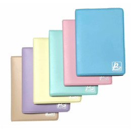 Portacarte a libro Alplast Pluricard Smile - 14 scomparti colori pastello