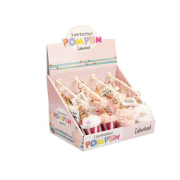 Portachiavi pompon Furry-cupcake