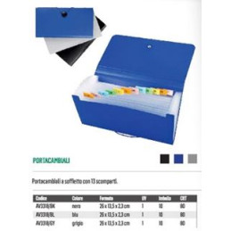 Portadocumenti a soffietto 13 tasche nero