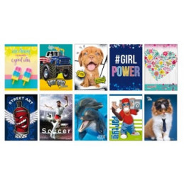 Quaderno standard fantasia 40fg / 80pg con frontespizio - rigo 5mm