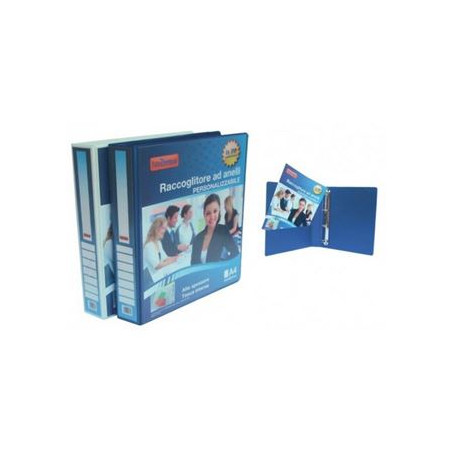 Raccoglitore personalizzabile 4 anelli D.30 blu display