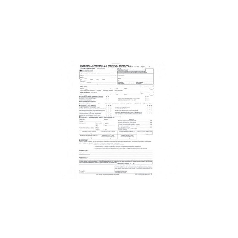 Rapporto di controllo di efficienza energetica Allegato V Tipo 4 3 cop.