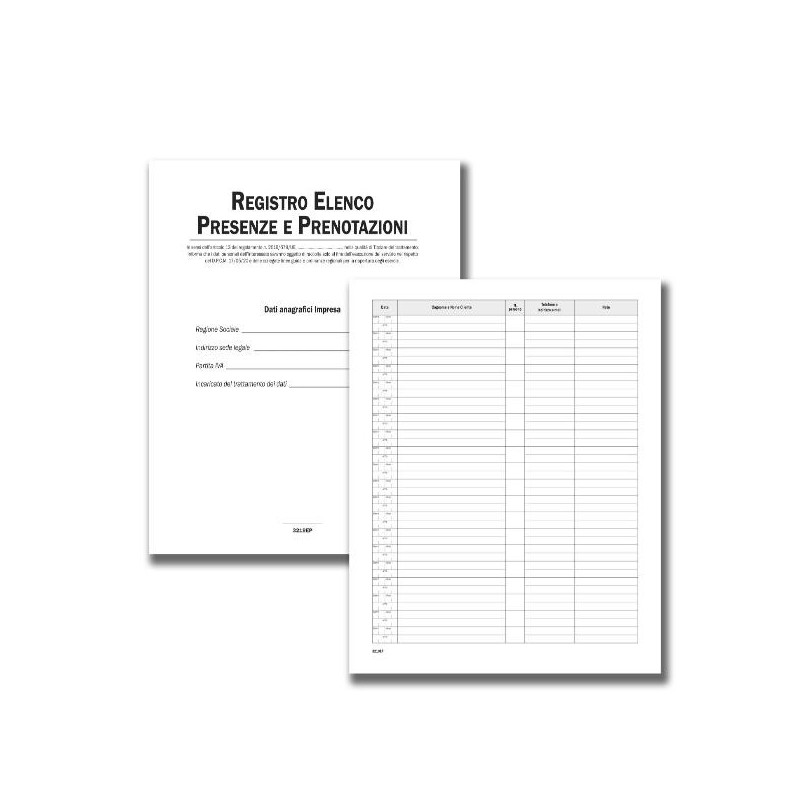 Registro Elenco Presenze e Prenotazioni 24pg