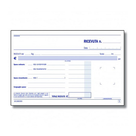 Ricevute di affitto A5 2 copie