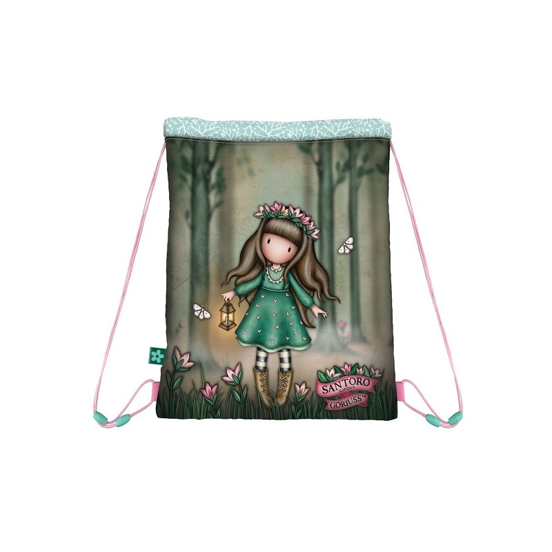 SACCA GYM drawstring bag Woodland Wildflower santoro GORJUSS Woodland Wildflower