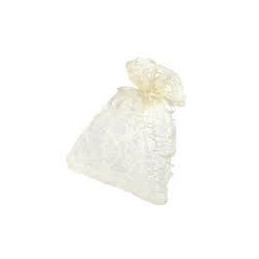 Sacchetti da confetti bomboniere rete avorio 10x15cm 3pz