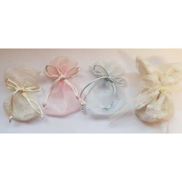 Sacchetti da confetti bomboniere velo avorio 19x12cm 6pz