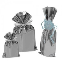 Sacchetti Metal Argento 25x40 con pattella adesiva 50pz