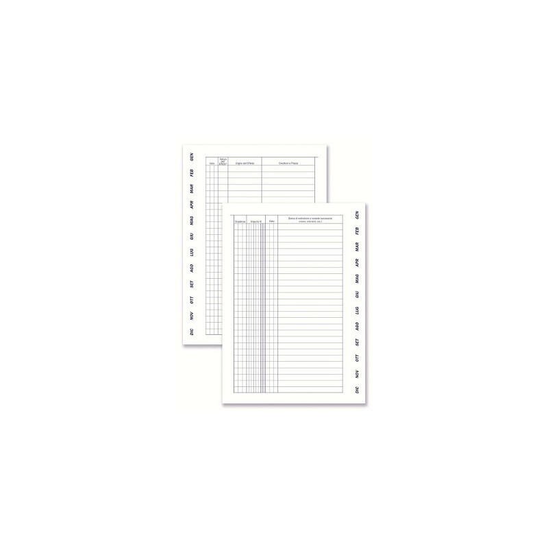 Scadenzario A5 spiralato effetti passivi gen-dic. 8pg/mese