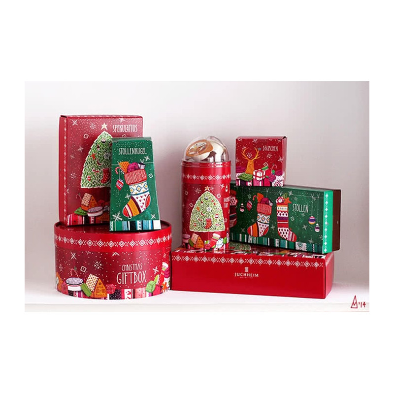 Scatola portabottiglia babbo natale tonda/quadra