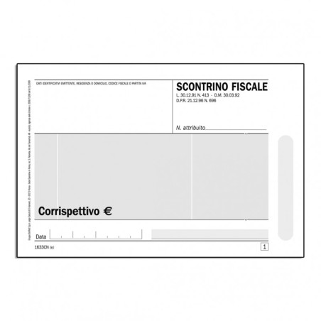 Scontrini Fiscali 100fgx2 copie 16,8x10