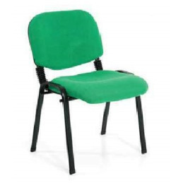 Sedia fissa per ufficio da attesa, struttura in metallo, seduta eschienale in tessuto verdeMisure d'ingombro.: 54x59xH79 cm