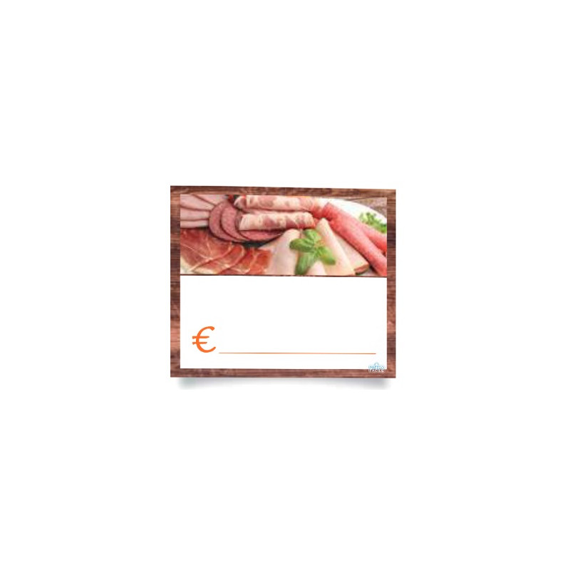 Segnaprezzo in PPL cancellabile 10pz con pennarello salumi 120x100