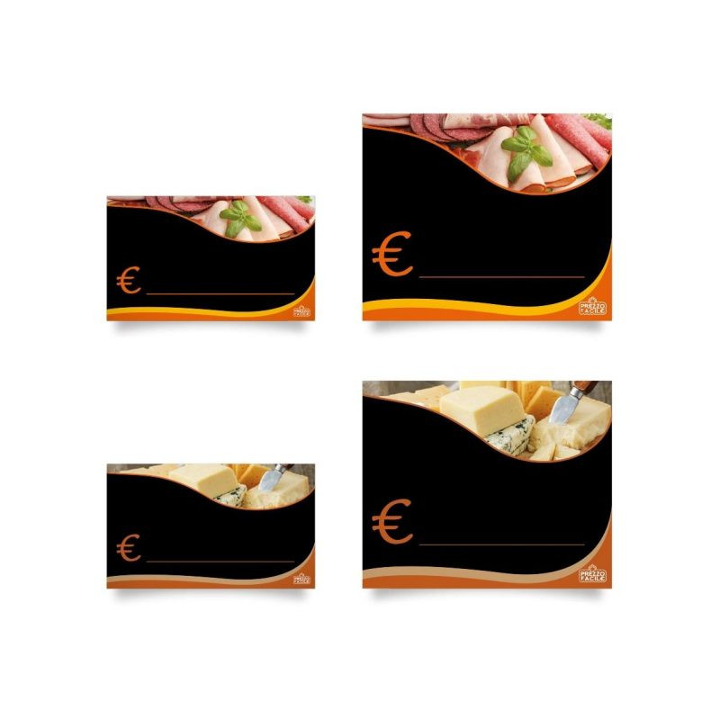 Segnaprezzo in PPL legno nero cancellabile 10pz con pennarello formaggi 120x100