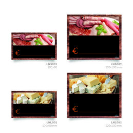 Segnaprezzo in PPL legno nero cancellabile 10pz con pennarello salumi 100x60