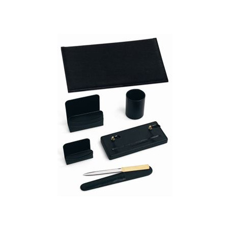 Set da scrivania IN SIMILPELLE MORBIDO COMPOSTO DA 6 PEZZI: SPARTICARTEBICCHIEREPORTABIGLIETTI DA VISITAAPRIBUSTA CON CUSTODIABA