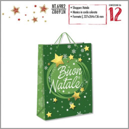 Shopper Buon Natale corona di stelle L