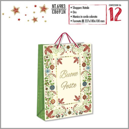 Shopper Buon Natale Eleganti M