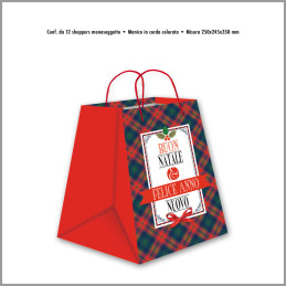 Shopper Buon Natale fondo largo per dolci torte e panettoni