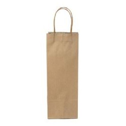 Shopper in carta per bottiglia avana naturale 14x39x8,5cm con manico ritorto