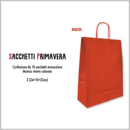 Shopper in carta rossa 37x27x12cm