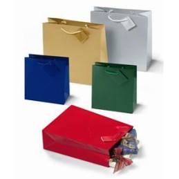 Shopper plastificato metallizzato rosso 50,8x71,1x17,8cm