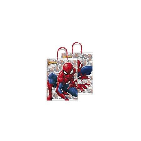 Shopper Spideman plastificato manico cordoncino20,5x11,5x26