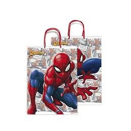 Shopper Spiderman plastificato manico cordoncino 30x12x40