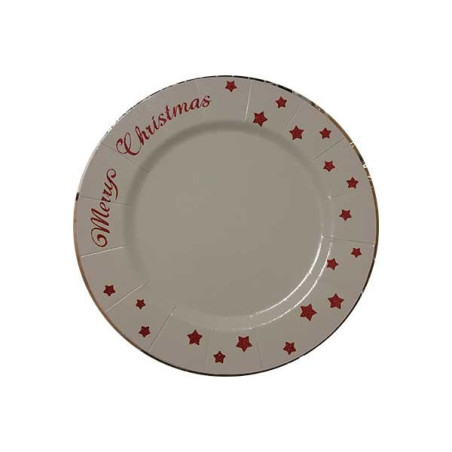 Sottopiatto di Natale 33cm tondo 2pz argento scritta oro