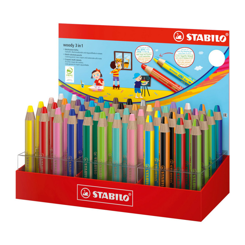 Stabilo woody 3 in 1 Matita colorata, pastello a cera, acquerello