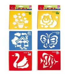 Stencil assortiti 6pz 14x14