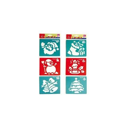 Stencil Natalizi 6pz assortiti 14x14