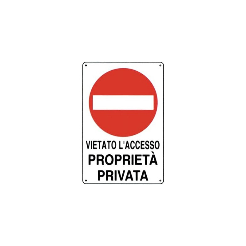 Targa adesiva Divieto di accesso proprieta' privata in metallo