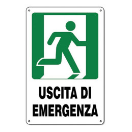 Targa Uscita d'emergenza destra in PVC