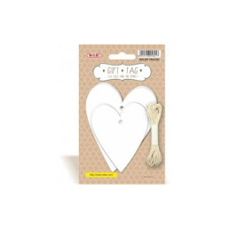 Targhette con filo Cuore 20 etichette + 3m di spago