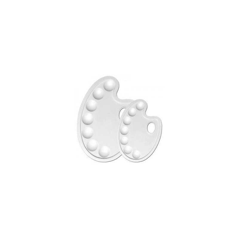 Tavolozza plastica ovale media 24x17 n.7 tasti