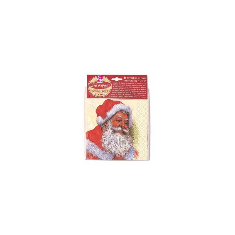 Tovaglioli decoupage Natale 6pz assortiti