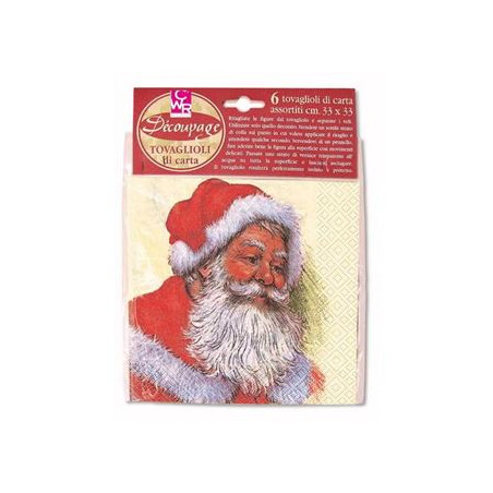 Tovaglioli decoupage Natale 6pz assortiti