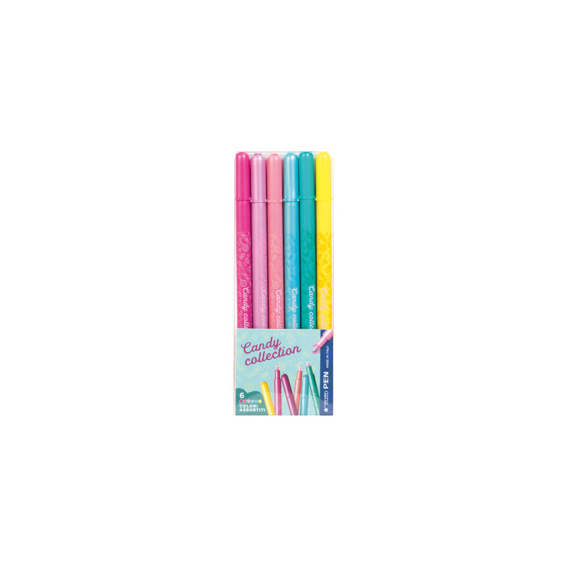 TRATTO PEN CANDY COLLECTION ASTUCCIO 6 COLORI FILA