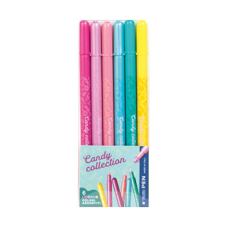 TRATTO PEN CANDY COLLECTION ASTUCCIO 6 COLORI FILA