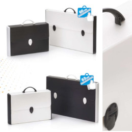 Valigetta Cartella polionda Balmar rinforzata black and white 28x43x8,5