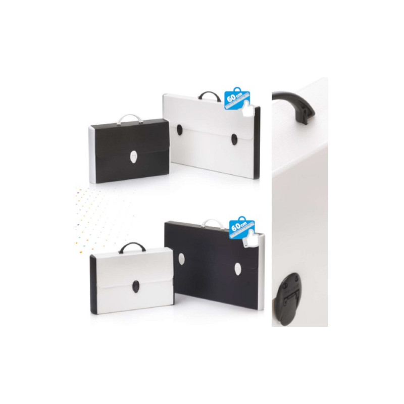 Valigetta Cartella polionda Balmar rinforzata black and white 28x43x8,5