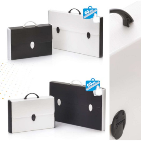 Valigetta Cartella polionda Balmar rinforzata black and white 28x43x8,5