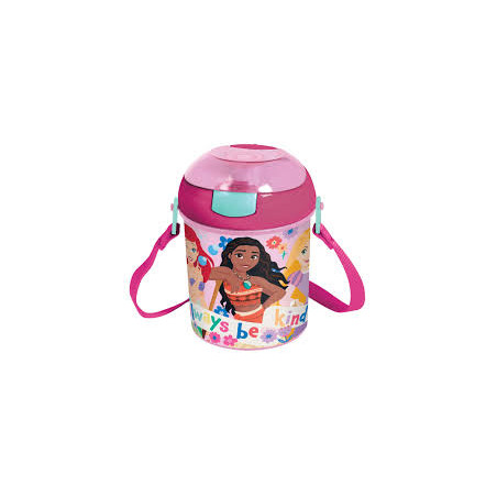 Borraccia in plastica Principesse con tracolla