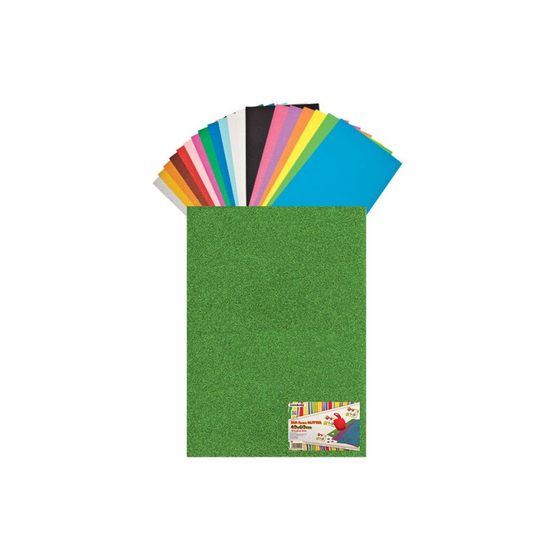 Foglio di Gomma eva 40x60 celeste glitter