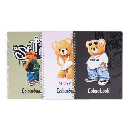 OFFERTA Quaderno Spiralato A5 1rigo fUNNY AND BEARS Colourbook