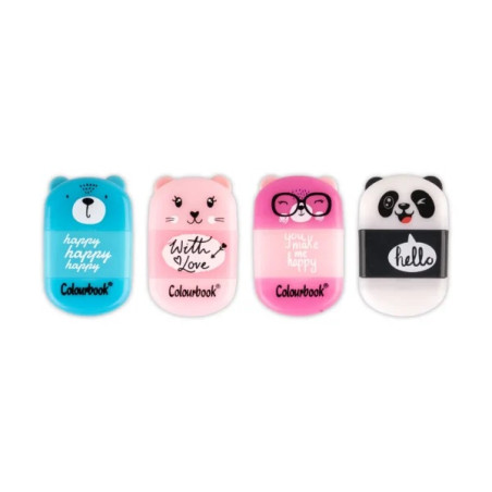 Temperamatite 1 fori con serbatoio+ gomma colourbook