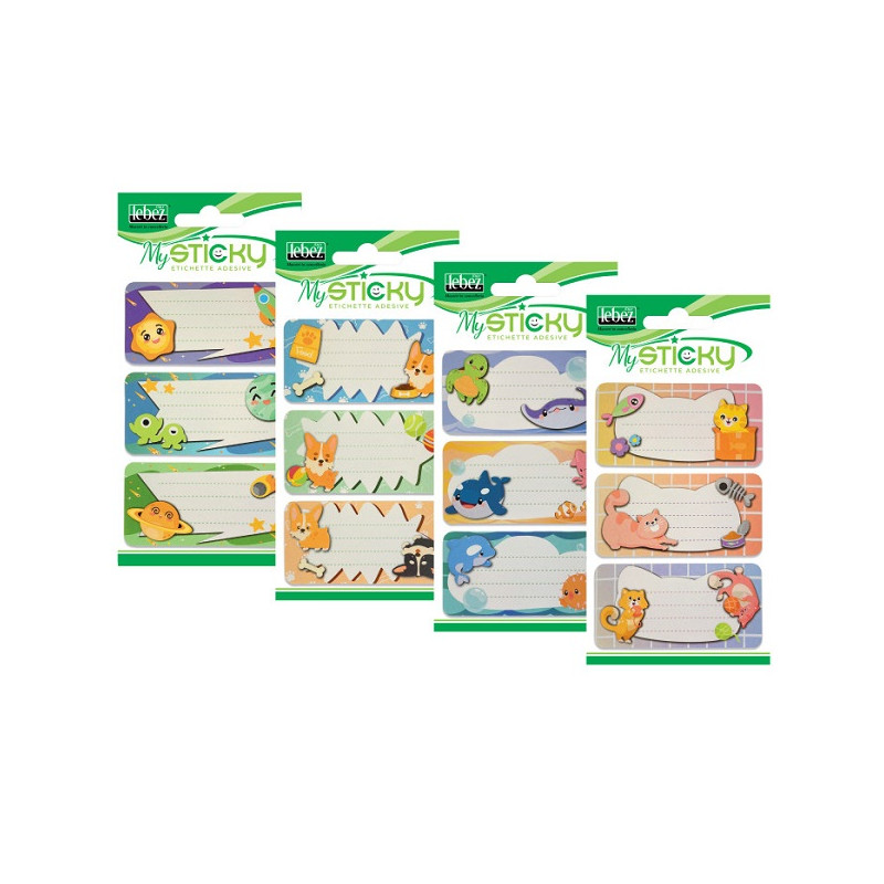 Etichette in busta per quaderni 70x37 6pz x 6fg