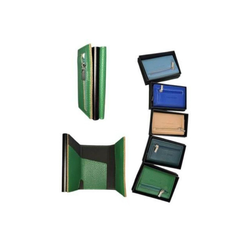 Porta carte di credito Nero Tintaunita protezione RFID con zip portamonete