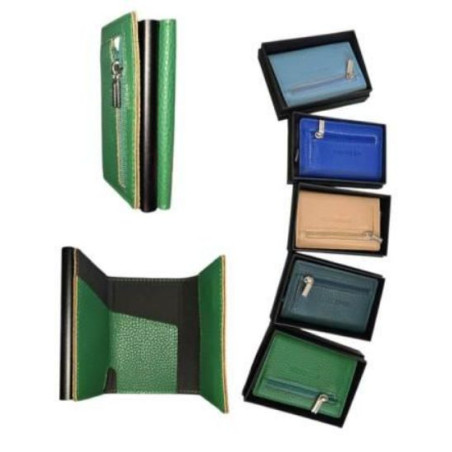 Porta carte di credito Nero Tintaunita protezione RFID con zip portamonete